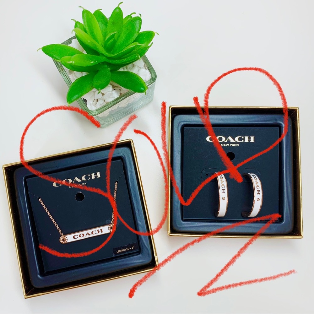 🔥 SOLD NEW COACH Earring & Necklace set